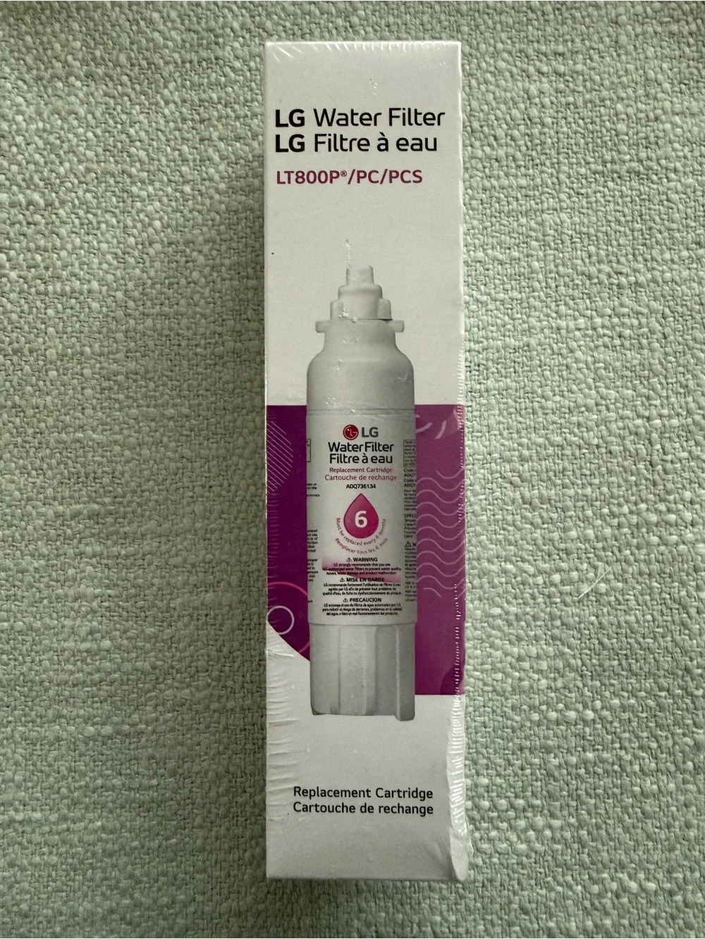 LG Water Filter LT800P Replacement Cartridge - NIB NWT In Original Plastic